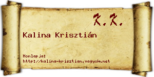Kalina Krisztián névjegykártya