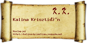 Kalina Krisztián névjegykártya